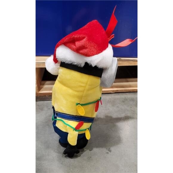 Christmas Minion Plush – Holiday Edition with Santa Hat & Lights, Funny Grumpy E - Picture 6 of 7